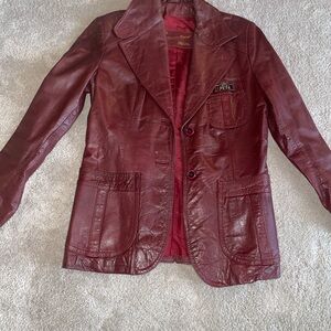 Etienne Aigner Vintage Burgundy Leather Jacket